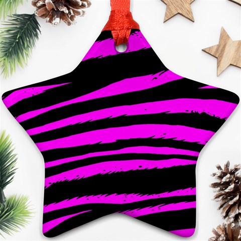 Pink Zebra Ornament (Star) from ArtsNow.com Front