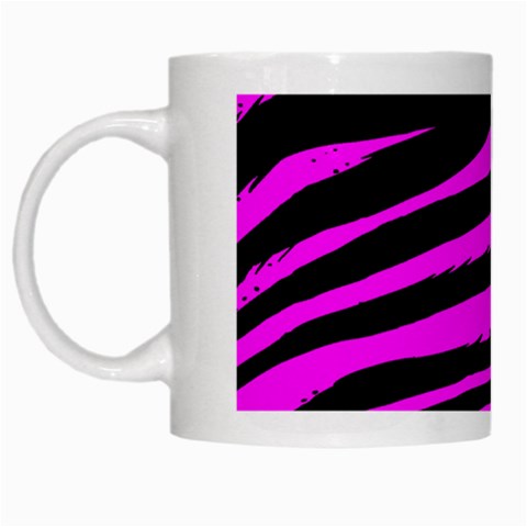 Pink Zebra White Mug from ArtsNow.com Left