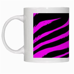 Pink Zebra White Mug from ArtsNow.com Left