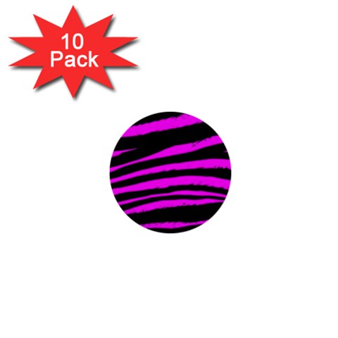 Pink Zebra 1  Mini Button (10 pack)  from ArtsNow.com Front