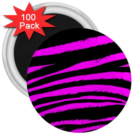 Pink Zebra 3  Magnet (100 pack) from ArtsNow.com Front