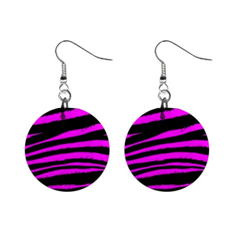 Pink Zebra 1  Button Earrings from ArtsNow.com Front