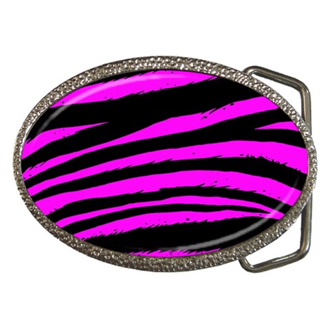 Pink Zebra Belt Buckle from ArtsNow.com Front