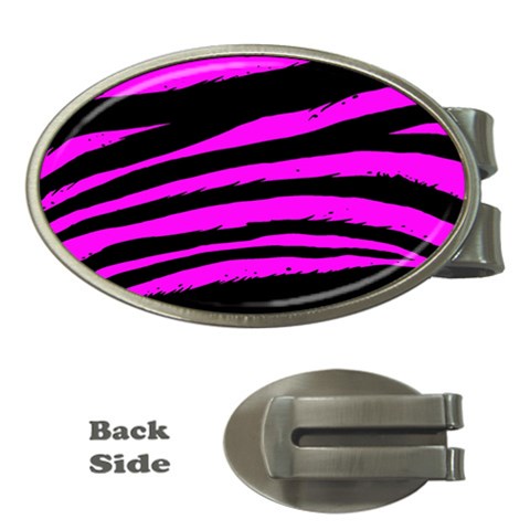 Pink Zebra Money Clip (Oval) from ArtsNow.com Front