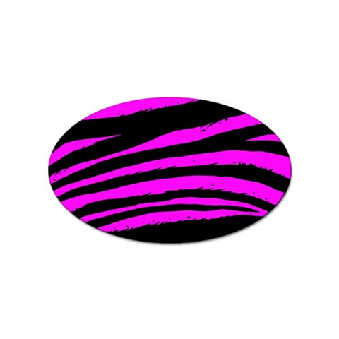 Pink Zebra Sticker (Oval) from ArtsNow.com Front