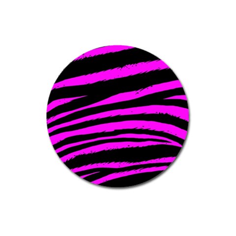 Pink Zebra Magnet 3  (Round) from ArtsNow.com Front