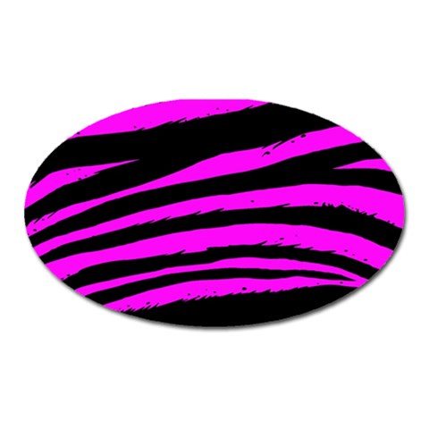 Pink Zebra Magnet (Oval) from ArtsNow.com Front