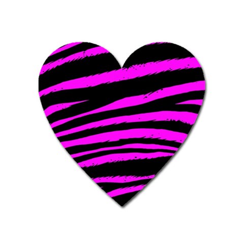 Pink Zebra Magnet (Heart) from ArtsNow.com Front