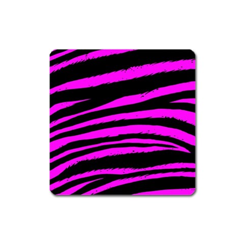 Pink Zebra Magnet (Square) from ArtsNow.com Front