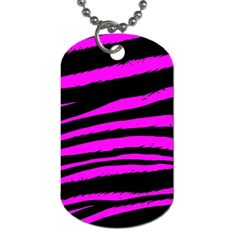 Pink Zebra Dog Tag (One Side) from ArtsNow.com Front