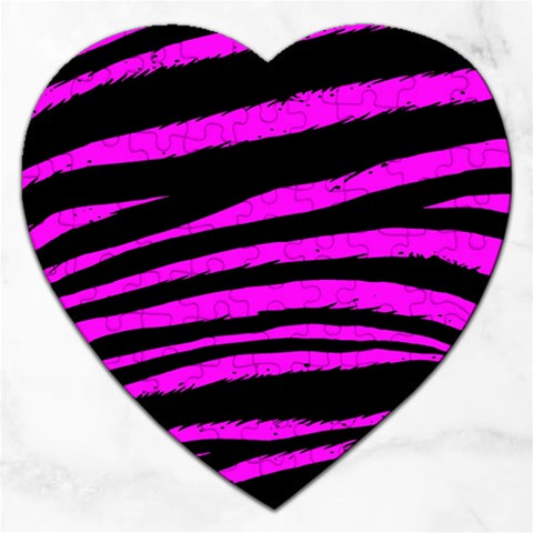 Pink Zebra Jigsaw Puzzle (Heart) from ArtsNow.com Front