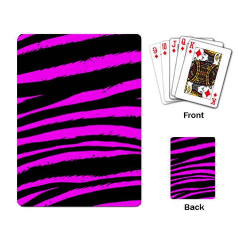 Pink Zebra Playing Cards Single Design from ArtsNow.com Back