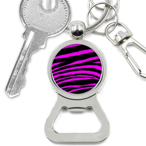 Pink Zebra Bottle Opener Key Chain from ArtsNow.com Front