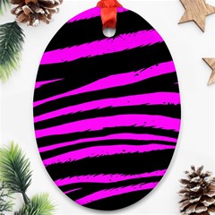 Pink Zebra Oval Ornament (Two Sides) from ArtsNow.com Front