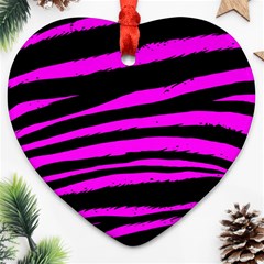 Pink Zebra Heart Ornament (Two Sides) from ArtsNow.com Front