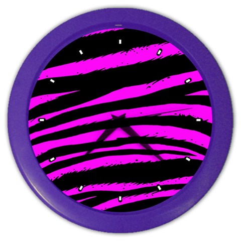 Pink Zebra Color Wall Clock from ArtsNow.com Front