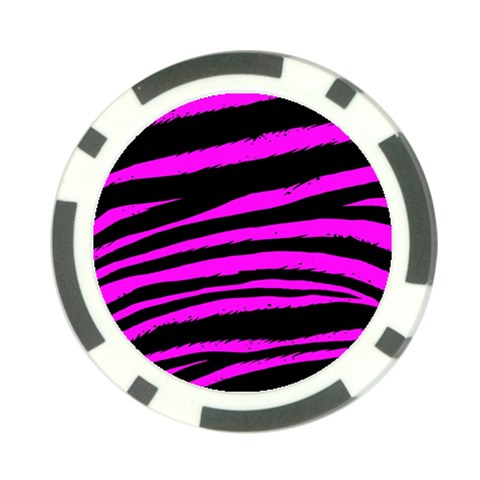 Pink Zebra Poker Chip Card Guard from ArtsNow.com Front