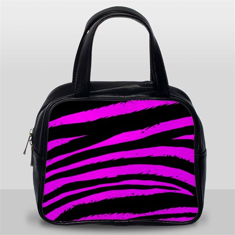 Pink Zebra Classic Handbag (One Side) from ArtsNow.com Front