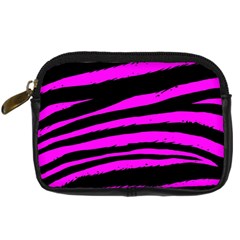 Pink Zebra Digital Camera Leather Case from ArtsNow.com Front