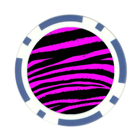 Pink Zebra Poker Chip Card Guard (10 pack) from ArtsNow.com Front