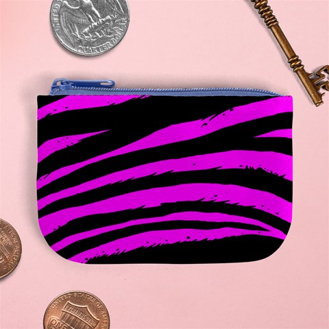 Pink Zebra Mini Coin Purse from ArtsNow.com Front