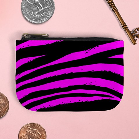 Pink Zebra Mini Coin Purse from ArtsNow.com Front