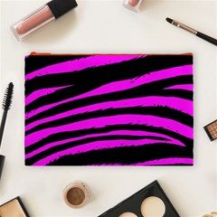 Pink Zebra Cosmetic Bag (Large) from ArtsNow.com Front