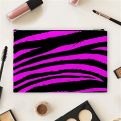 Pink Zebra Cosmetic Bag (Large) from ArtsNow.com Back