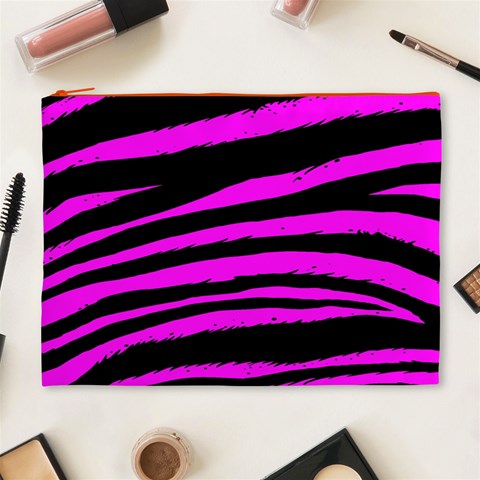 Pink Zebra Cosmetic Bag (XL) from ArtsNow.com Front