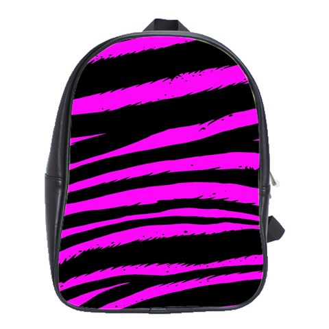 Pink Zebra School Bag (Large) from ArtsNow.com Front