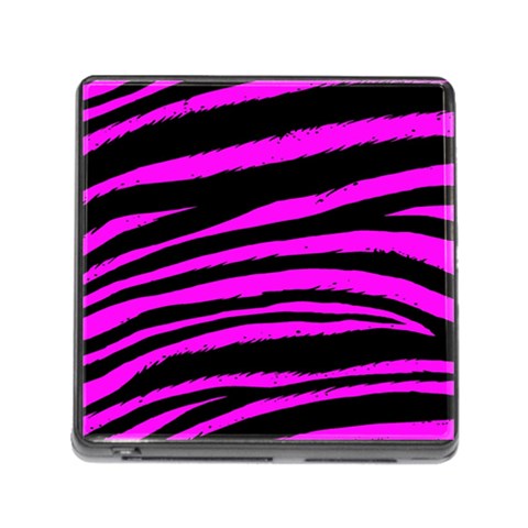 Pink Zebra Memory Card Reader with Storage (Square) from ArtsNow.com Front