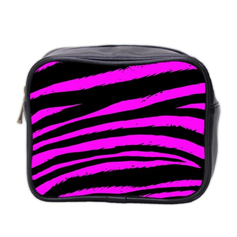 Pink Zebra Mini Toiletries Bag (Two Sides) from ArtsNow.com Front