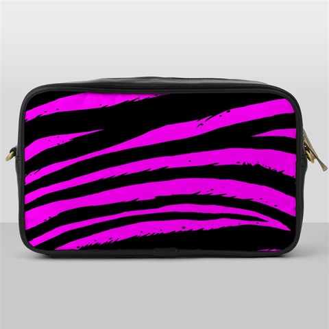 Pink Zebra Toiletries Bag (One Side) from ArtsNow.com Front