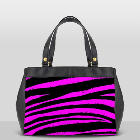 Pink Zebra Oversize Office Handbag (One Side) from ArtsNow.com Front