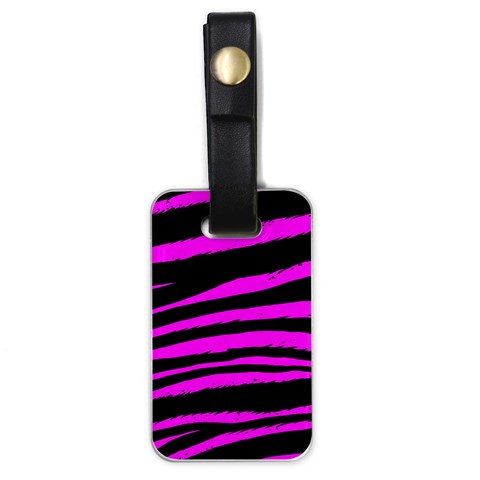 Pink Zebra Luggage Tag (one side) from ArtsNow.com Front