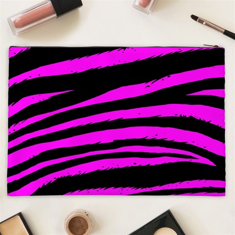 Pink Zebra Cosmetic Bag (XXL) from ArtsNow.com Back