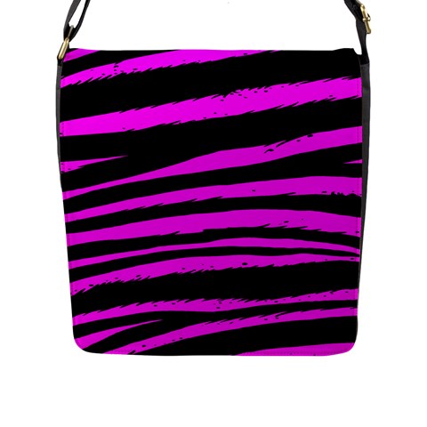 Pink Zebra Flap Closure Messenger Bag (Large) from ArtsNow.com Front