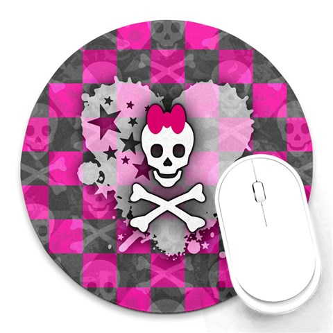 Princess Skull Heart Round Mousepad from ArtsNow.com Front