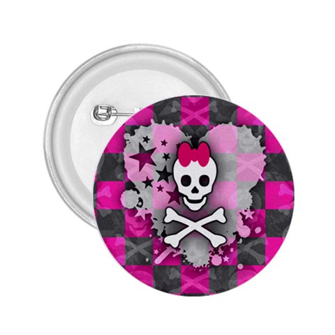 Princess Skull Heart 2.25  Button from ArtsNow.com Front