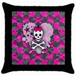 Princess Skull Heart Throw Pillow Case (Black)