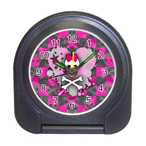 Princess Skull Heart Travel Alarm Clock from ArtsNow.com Front