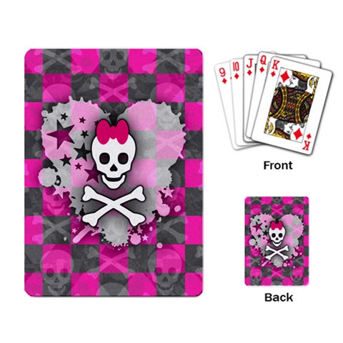 Princess Skull Heart Playing Cards Single Design from ArtsNow.com Back