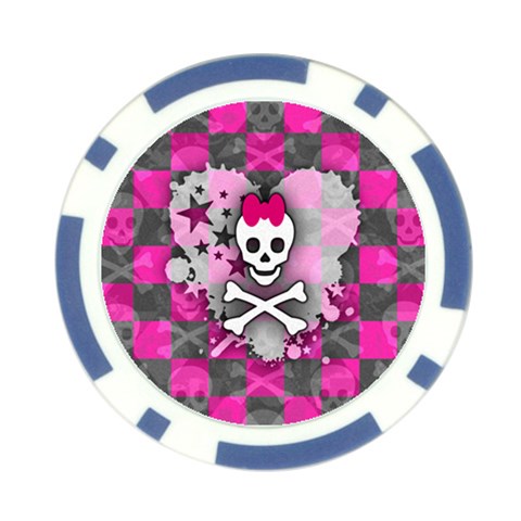 Princess Skull Heart Poker Chip Card Guard (10 pack) from ArtsNow.com Front