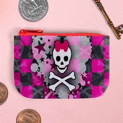 Princess Skull Heart Mini Coin Purse from ArtsNow.com Front