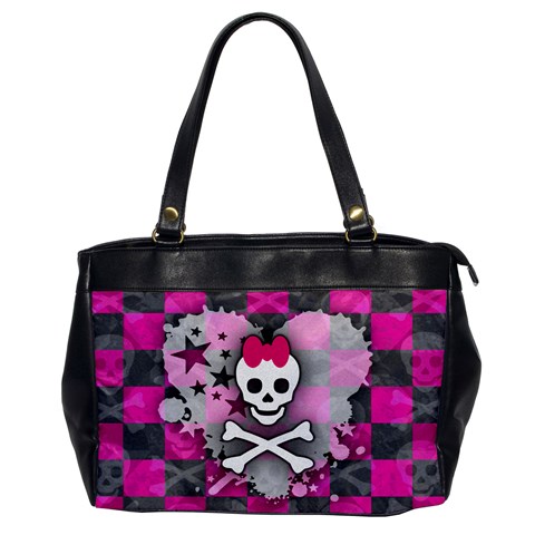 Princess Skull Heart Oversize Office Handbag (One Side) from ArtsNow.com Front