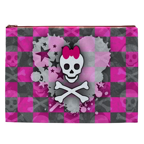 Princess Skull Heart Cosmetic Bag (XXL) from ArtsNow.com Front