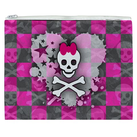 Princess Skull Heart Cosmetic Bag (XXXL) from ArtsNow.com Front