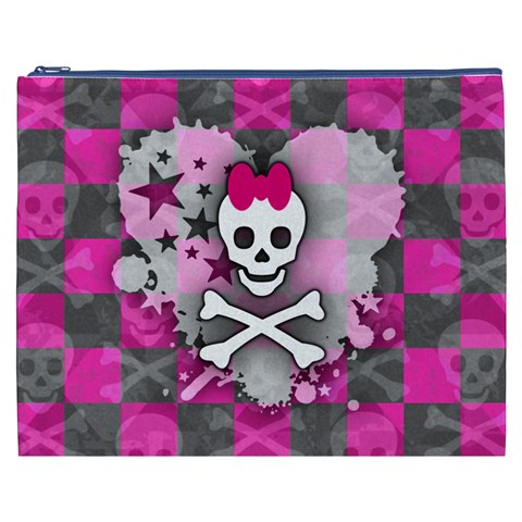 Princess Skull Heart Cosmetic Bag (XXXL) from ArtsNow.com Front