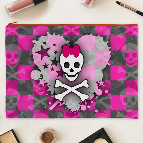 Princess Skull Heart Cosmetic Bag (XXXL) from ArtsNow.com Front