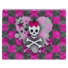 Princess Skull Heart Cosmetic Bag (XXXL) from ArtsNow.com Back